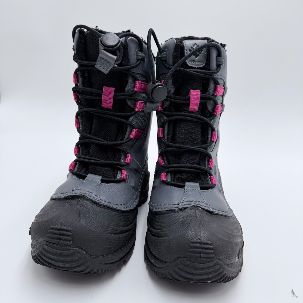 Columbia Kids Waterproof Winter Boots Grey Pink 400g BY4430-054 Size 1